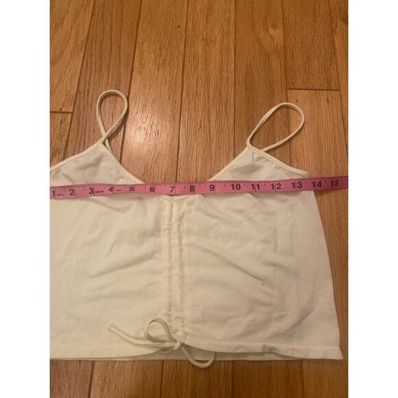 NWOT Poof, women's white cropped thin strap top size small - Picture 5 of 6